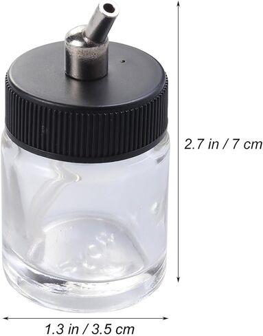 TEHAUX 3Pcs 22Cc Airbrush Bottles with Caps - Refillable Glass Paint Cups Compatible with Master Iwata Badger Siphon Feed Airbrushes for Model Painting Accessories in Saudi Arabia