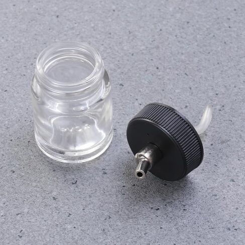 TEHAUX 3Pcs 22Cc Airbrush Bottles with Caps - Refillable Glass Paint Cups Compatible with Master Iwata Badger Siphon Feed Airbrushes for Model Painting Accessories in Saudi Arabia