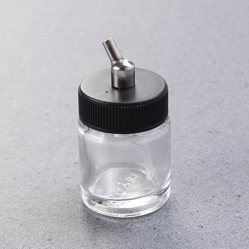 TEHAUX 3Pcs 22Cc Airbrush Bottles with Caps - Refillable Glass Paint Cups Compatible with Master Iwata Badger Siphon Feed Airbrushes for Model Painting Accessories in Saudi Arabia