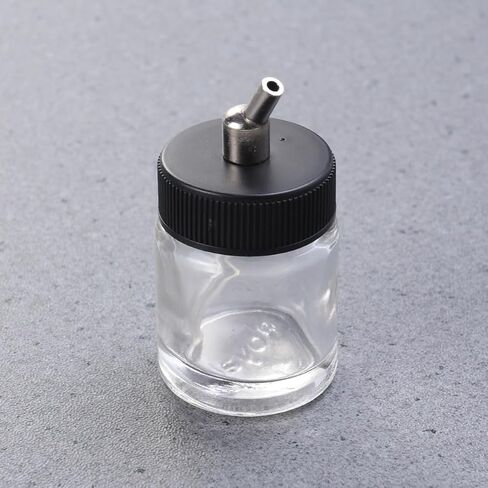 TEHAUX 3Pcs 22Cc Airbrush Bottles with Caps - Refillable Glass Paint Cups Compatible with Master Iwata Badger Siphon Feed Airbrushes for Model Painting Accessories in Saudi Arabia