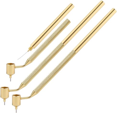 arricraft 3 Pcs Detailing Fine Line Fluid Writer Paint Applicator Pen, 0.3mm 0.5mm 0.7mm Golden Aluminum Touch up Paint Applicator Fine Line Pen Precision for Painting, Rock Chips and Scratch Repair in Saudi Arabia