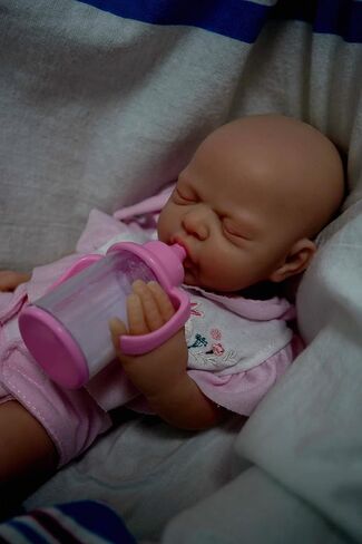 12" Lifelike Reborn Baby Dolls, Full Silicone Reborn Baby, Realistic Newborn Baby Doll Sleeping Girl Real Life Baby Dolls with Clothes Set & Feeding Accessories in Saudi Arabia