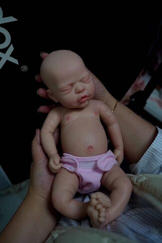 12" Lifelike Reborn Baby Dolls, Full Silicone Reborn Baby, Realistic Newborn Baby Doll Sleeping Girl Real Life Baby Dolls with Clothes Set & Feeding Accessories in Saudi Arabia