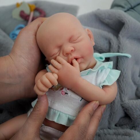 12" Lifelike Reborn Baby Dolls, Full Silicone Reborn Baby, Realistic Newborn Baby Doll Sleeping Girl Real Life Baby Dolls with Clothes Set & Feeding Accessories in Kuwait