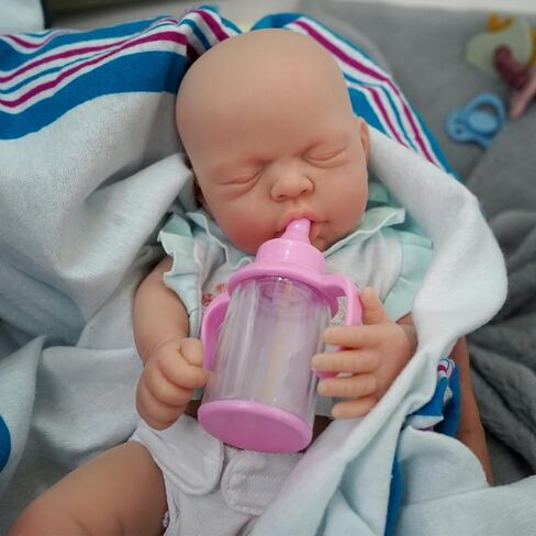 12" Lifelike Reborn Baby Dolls, Full Silicone Reborn Baby, Realistic Newborn Baby Doll Sleeping Girl Real Life Baby Dolls with Clothes Set & Feeding Accessories in Kuwait