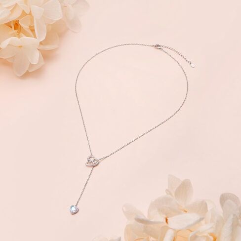 DAOSHANG S925 Sterling Silver High Polish Infinity Cross Y Necklace For Women Lariat Style Adjustable Chain Inspirational Jewelry in Kuwait