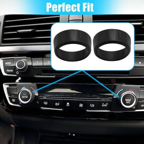 Jaronx Compatible with BMW Climate Control Knob Ring & Radio Volume Button Cover for 1'F20 F21, 2'F22 F23, 3'F30 F31, 4'F32 F33 F36, Air Conditioning Knob AC Climate Button Ring for BMW(Gun Finish) in Saudi Arabia