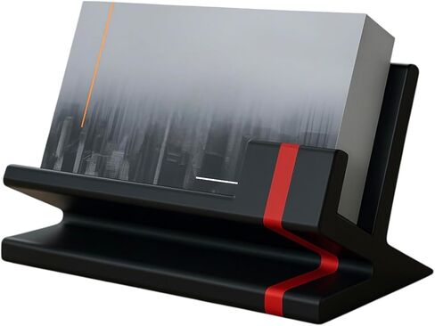 Business Card Holder for Desk – Modern Red & Black Card Display, Stylish Office Desk Accessory for Men & Women in Saudi Arabia