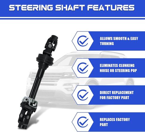Lower Steering Shaft Steering Column With U Joint Compatible With FORD EXPLORER FLEX POLICE SUV SSV PLUG-IN HYBRID with LINCOLN MKT Replace 425338 AA8Z3B676A BB5Z3B676A BB5Z3B676B in Saudi Arabia