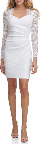 GUESS Women's Three-Quarter Sleeve Cut-Out Lace Sheath Dress in Saudi Arabia