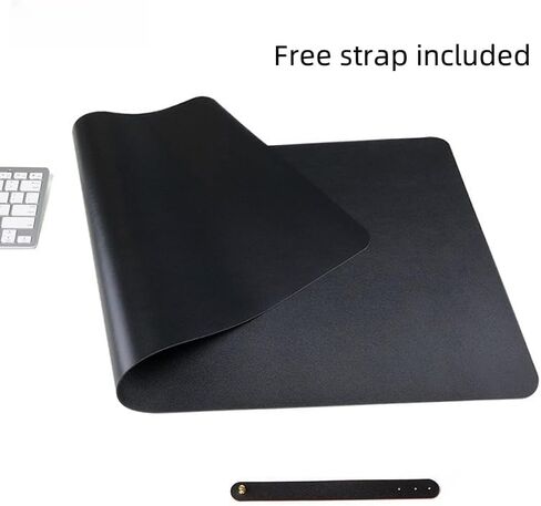 Dual Sided Leather Desk Mat, Non-Slip PU Leather Large Mouse Pad, Waterproof Desk Mat for Home Office and Decor(23.6" x 11.8" Black) in Saudi Arabia