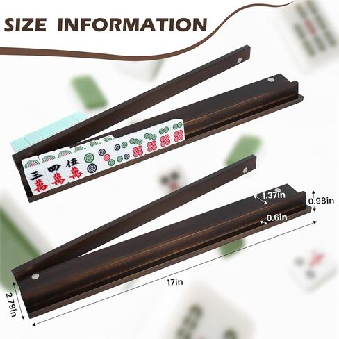 Mahjong Racks with Pushers Set of 4, All-in-One Tile Wooden Mahjong Racks 4 Strong Magnetism Attached Pushers, Dice & Storage Bags for American Mahjong Tile (Wood) in Saudi Arabia