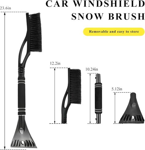 Car Snow Brush and Ice Scraper, 24" Scratch Free Snow Remover with Comfortable Foam Grip, Detachable Winter Cleaning Brush Ice Scraper for Car Windshield Window Roof (Blue) in Saudi Arabia