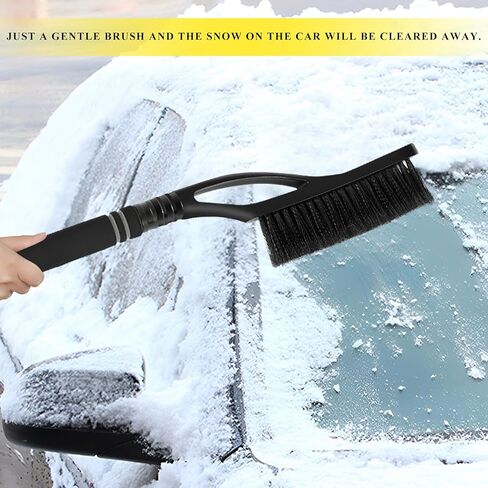 Car Snow Brush and Ice Scraper, 24" Scratch Free Snow Remover with Comfortable Foam Grip, Detachable Winter Cleaning Brush Ice Scraper for Car Windshield Window Roof (Blue) in Saudi Arabia