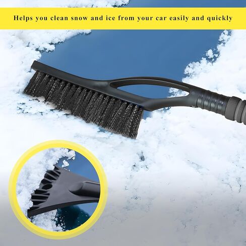 Car Snow Brush and Ice Scraper, 24" Scratch Free Snow Remover with Comfortable Foam Grip, Detachable Winter Cleaning Brush Ice Scraper for Car Windshield Window Roof (Blue) in Saudi Arabia
