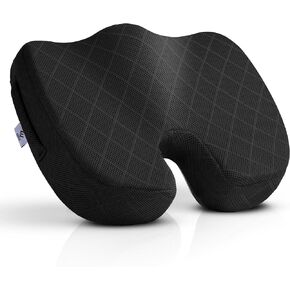 EPSCY Memory Foam Seat Cushion for Office Chair, Car, Airplane & Bleachers – Ergonomic Support for Sciatica, Hip & Tailbone Pain Relief – Comfort Pad for Long Sitting, Office Workers & Driver - Grey in Saudi Arabia