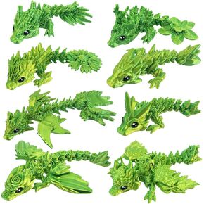 8 Pcs 3D Printed Fidget Dragons with Eyes Toy Set, Small 3D Prints Animal Models for Executive Home Office, Cute Mini Stress Relief 3-d Printer Animals Toys Decor for Adults Kids(B) in Kuwait