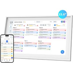 تقويم رقمي 15.6 بوصة، تقويم إلكتروني، شاشة تفاعلية منزلية ذكية عالية الدقة تعمل باللمس لجداول العائلة، مخطط المهام - وظيفة إطار صور رقمية مدمجة، قابلة للتركيب على الحائط، أبيض 15.6 بوصة in Kuwait