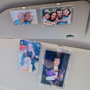 2Pcs Car Picture Holder Mount for Visor Acrylic Magnetic Photo Holder Picture Frame Photo Frame for Car Sun Visor Car Visor Accessories Car Visor Clip Picture Holder (2.36 * 3.54 in) in Kuwait