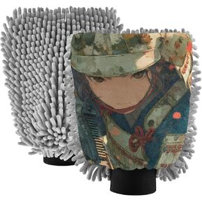 AIXIWAWA Anime Samurai Soldier طباعة قفاز غسيل السيارات قفاز غسيل مقاوم للخدش وماص للماء 2 حزمة كبيرة in Kuwait