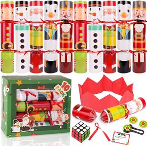 12 حزمة من هدايا حفلات عيد الميلاد بدون كبس، هدايا طاولة عيد الميلاد مع قبعة الحفلات، نكتة وهدية صغيرة بالداخل، لوازم تقاليد عشاء العطلات الموسمية لعيد الميلاد للأطفال والكبار in Kuwait