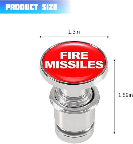 Fire Missile Button Car Cigarette Lighter Plug, Dustproof & Waterproof Aluminum Alloy Billet Cover for Cigarette Lighter Socket, 12V Vehicle Interior Decoration, Universal Fit (Red) in Saudi Arabia