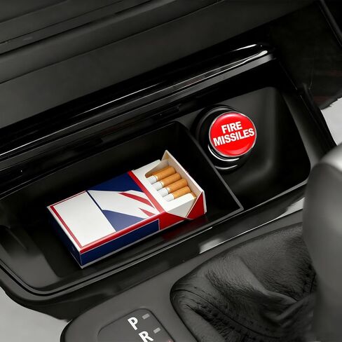 Fire Missile Button Car Cigarette Lighter Plug, Dustproof & Waterproof Aluminum Alloy Billet Cover for Cigarette Lighter Socket, 12V Vehicle Interior Decoration, Universal Fit (Red) in Saudi Arabia
