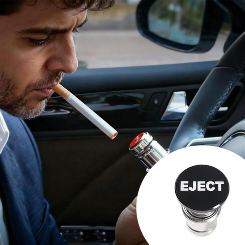 Fire Missile Button Car Cigarette Lighter Plug, Dustproof & Waterproof Aluminum Alloy Billet Cover for Cigarette Lighter Socket, 12V Vehicle Interior Decoration, Universal Fit (Red) in Saudi Arabia