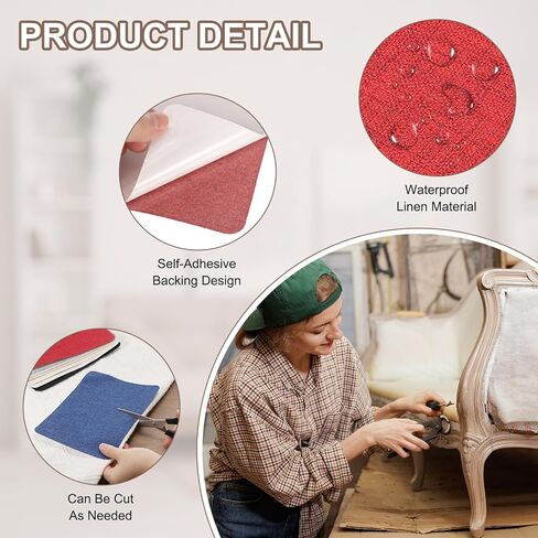 PATIKIL Canvas Repair Patch, 3 Pcs 9 x 11 Inch Self-Adhesive Waterproof Linen Fabric Patch for Sofas Tote Bags Furniture Car Seats Canopy Tents Boat Covers, Dark Green in Saudi Arabia