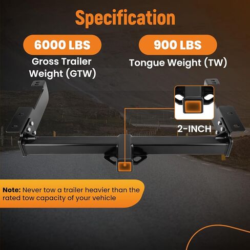 maXpeedingrods Class 3 Trailer Hitch, 2 Inch Receiver, Tow Hitch Receiver for Chevrolet Express 1500 2500 3500 1996-2014, GMC Savana 1500 2500 3500 1996-2014, 6000LBS GTW in Saudi Arabia