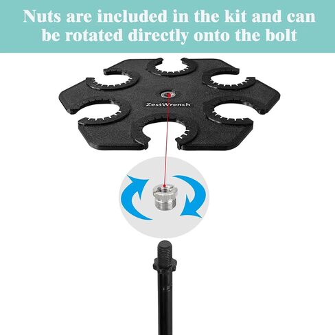 Round Multi Mic Holder for Wired and Wireless，Compatible with 5/8" 3/8" Mic Stand Adapter to Hold up to 6 Microphones，Standing Mic Display and Organizer for Desk, Home in Saudi Arabia