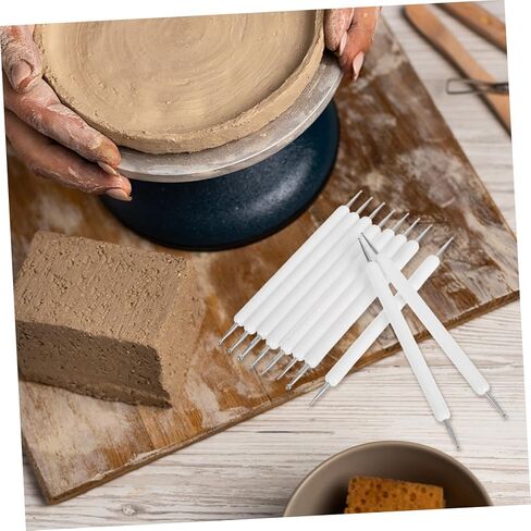 jojofuny 10pcs Embossed Pen Set Craft Embossing Tool Decorating Tools Pottery Tracing Stylus Embossing Art Tracing Tool Ball Embossing Stylus Ball Tracing Tool for Art White Iron in Saudi Arabia