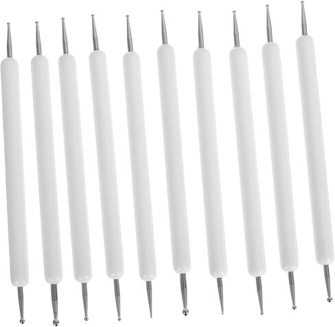 TEHAUX 10PCS Embossing Dotting Tools Non Slip Grip Double Sided Styluses for Pottery Mandala Art Multi Use Crafting Kit for Painting Sculpting in Saudi Arabia