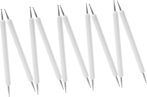 jojofuny 10PCS Double End Ball Stylus for Pottery Rock Painting Embossing Art Durable Carbon Tool for DIY Crafts Nail Design in Saudi Arabia