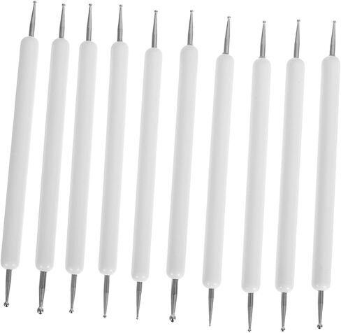 STOBOK 10PCS Double Ended Dotting Tools for Embossing Art Versatile Tracing Stylus Kit for Rock Painting Pottery and Durable and User Friendly Decorating Tools in Saudi Arabia