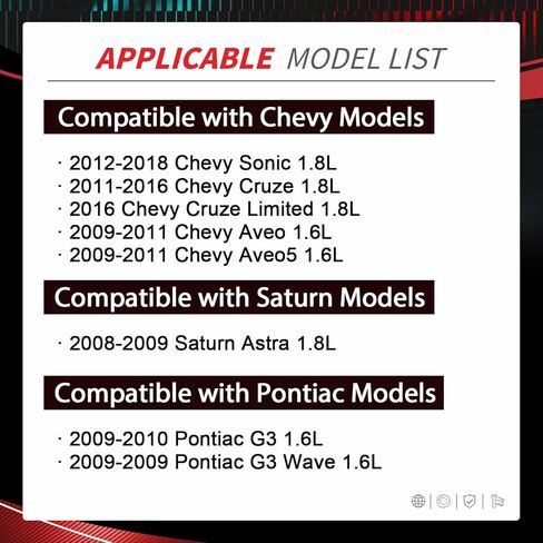 طقم حزام توقيت المحرك TCKWP338 مع مضخة مياه متوافقة مع Chevy Sonic 2012-2018، Cruise 2011-2016، Aveo/Aveo5 2009-2011، Saturn Astra 2008-2009، Pontiac G3 2009-2010 استبدال TS26338 25195119 in Saudi Arabia