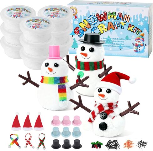 Christmas Snowman Clay Crafts Kit: Bulk Build Snowman Winter Activities DIY Air Playdough Holiday Kids Indoor Gifts - Toddler Party Toys for Students/Adults Ages 4-8 Shelf Gifts Classroom in Saudi Arabia