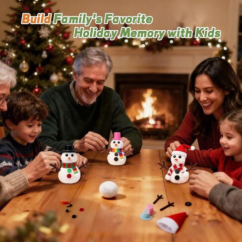 Christmas Snowman Clay Crafts Kit: Bulk Build Snowman Winter Activities DIY Air Playdough Holiday Kids Indoor Gifts - Toddler Party Toys for Students/Adults Ages 4-8 Shelf Gifts Classroom in Saudi Arabia