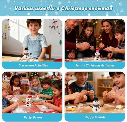Christmas Snowman Clay Crafts Kit: Bulk Build Snowman Winter Activities DIY Air Playdough Holiday Kids Indoor Gifts - Toddler Party Toys for Students/Adults Ages 4-8 Shelf Gifts Classroom in Saudi Arabia