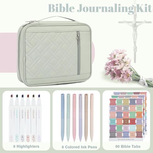 Bible Cover Case for Women, Large Bible Bag Quilted Bible Carrying Case for Girls, Christian Gifts for Women in Saudi Arabia