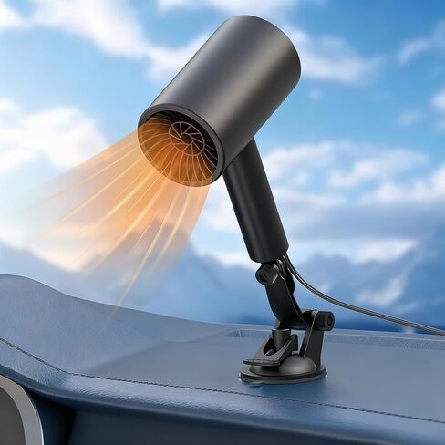 Car Heater,12V 150W Portable Heating & Cooling Fast Heating Defrost Defogger for Car Windshield, Plugs into Cigarette Lighter,Car Defroster Windshield WIth Rotation Scution Cup Holder in Saudi Arabia