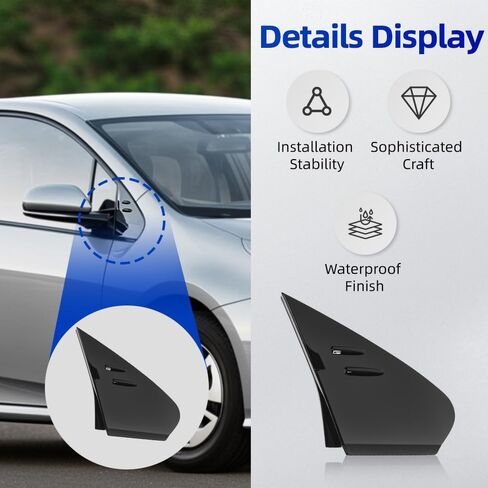 Side View Mirror Fender Corner Cover Trim, Corner Triangle Fender Cover, Replaces 60118-47030, 60117-47030, Compatible with Toyota Prius 2016-2020, 1 pc (Right Side) in Saudi Arabia