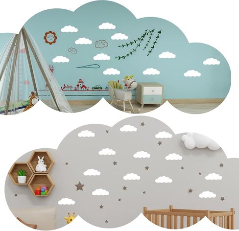 100 Pcs White Cloud Cutouts, 4-Inch Cloud Shapes Die Cut Paper Double Sided Clouds Cardstock Classroom Decoration for Bulletin Board Wall Nursery School Craft Projects Birthday Party Wall Decor, White in Saudi Arabia