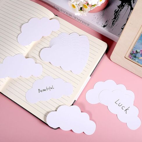 100 Pcs White Cloud Cutouts, 4-Inch Cloud Shapes Die Cut Paper Double Sided Clouds Cardstock Classroom Decoration for Bulletin Board Wall Nursery School Craft Projects Birthday Party Wall Decor, White in Saudi Arabia