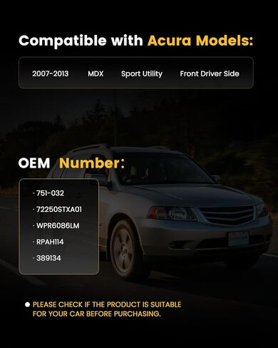 منظم نوافذ الطاقة مع محرك، جانب السائق الأمامي، متوافق مع Acura MDX 2007 2008 2009 2010 2011 2012 2013 Sport Utility، استبدال # 751032 72250STXA01 751-032 72250-STXA01 in Saudi Arabia
