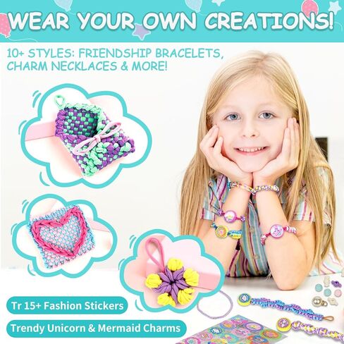 ZQIN Friendship Bracelet Making Kit for Girls 8+: Quick Maker DIY Arts and Crafts Toys, Best Christmas & Birthday Gifts for 6-12 Year Old Girls (Yellow) in Saudi Arabia