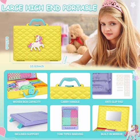 ZQIN Friendship Bracelet Making Kit for Girls 8+: Quick Maker DIY Arts and Crafts Toys, Best Christmas & Birthday Gifts for 6-12 Year Old Girls (Yellow) in Saudi Arabia