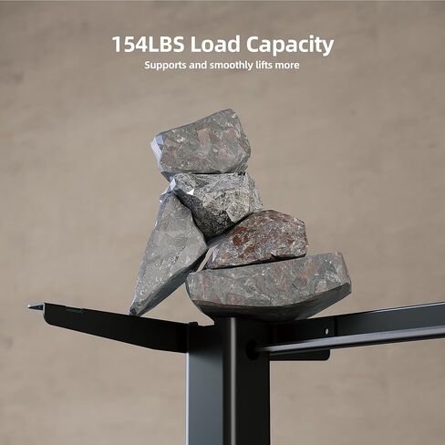 إطار مكتب من Claiks، إطار مكتب كهربائي قائم بإطار يصل إلى 63 بوصة، مكتب كمبيوتر قائم قابل للتعديل على شكل حرف T للمنزل والمكتب، (إطار أسود فقط) in Kuwait