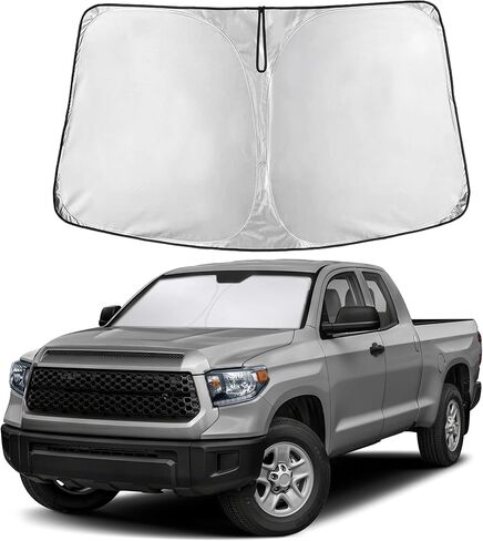 Econour Windshield Sun Shade for Toyota Tundra 2007-2026 Custom Fit Sunshade Sun Visor Protector Foldable Blocks UV Rays Keep Your Car Cooler in Saudi Arabia