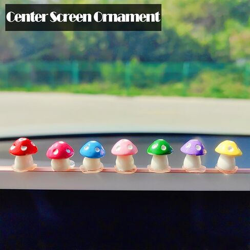 Cute Mushroom Car Ornaments for Dashboard, Funny Rear View Mirror Accessories Car Center Screen Decor, Car Dashboard Decor Little Mushroom Car Accessories Interior for Women/Men in Saudi Arabia